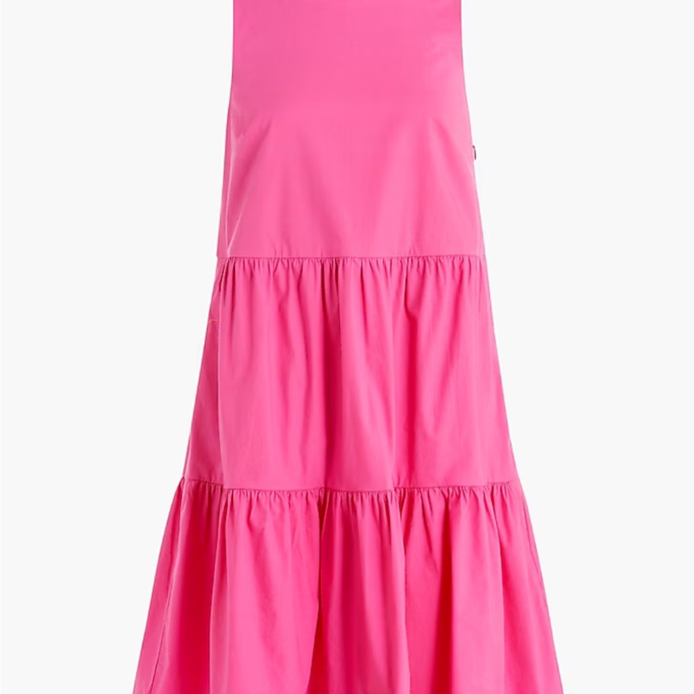 J. Crew Factory Pink A-line Midi Dress for Wedding Guest